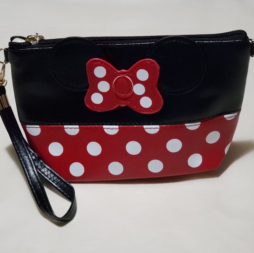 Minimouse travel cosmetic wristlet bag